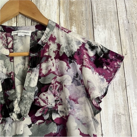Calvin Klein Purple Floral Blouse - Picture 5 of 5